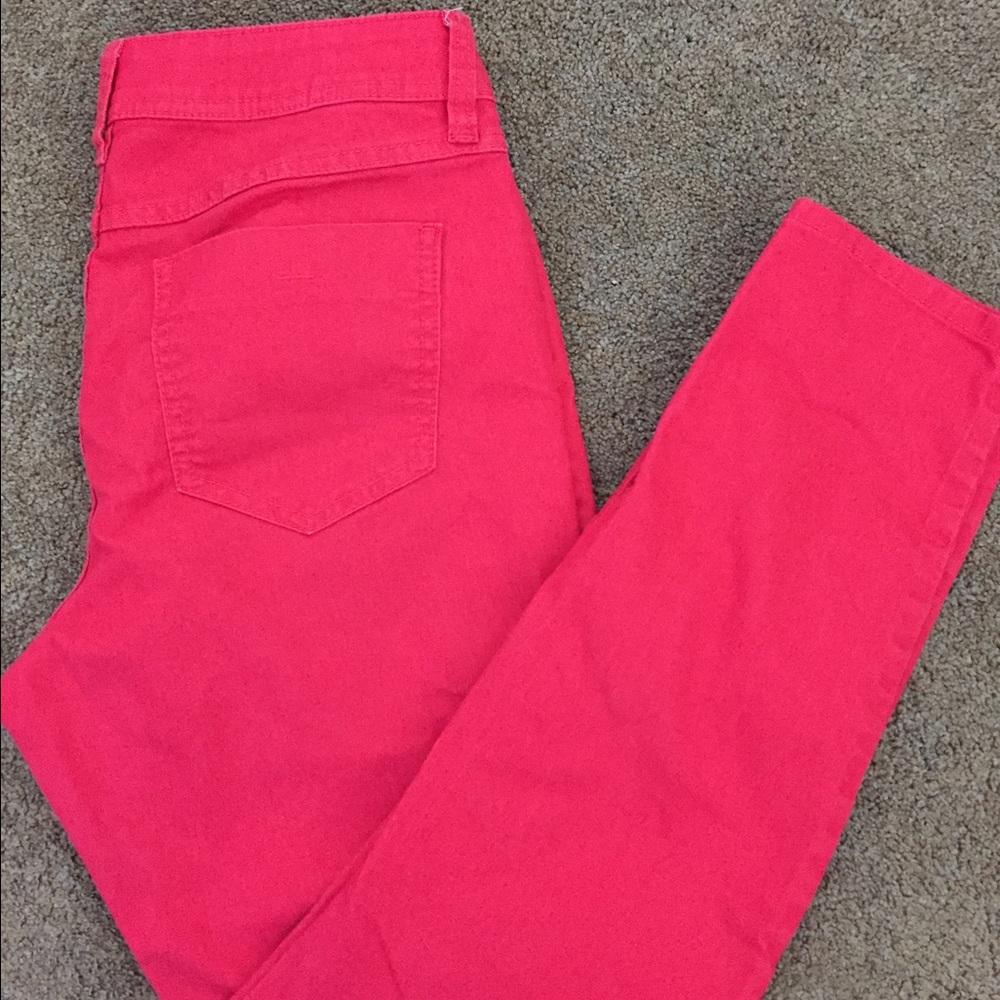 Elle bright coral pink skinny jeans size 10