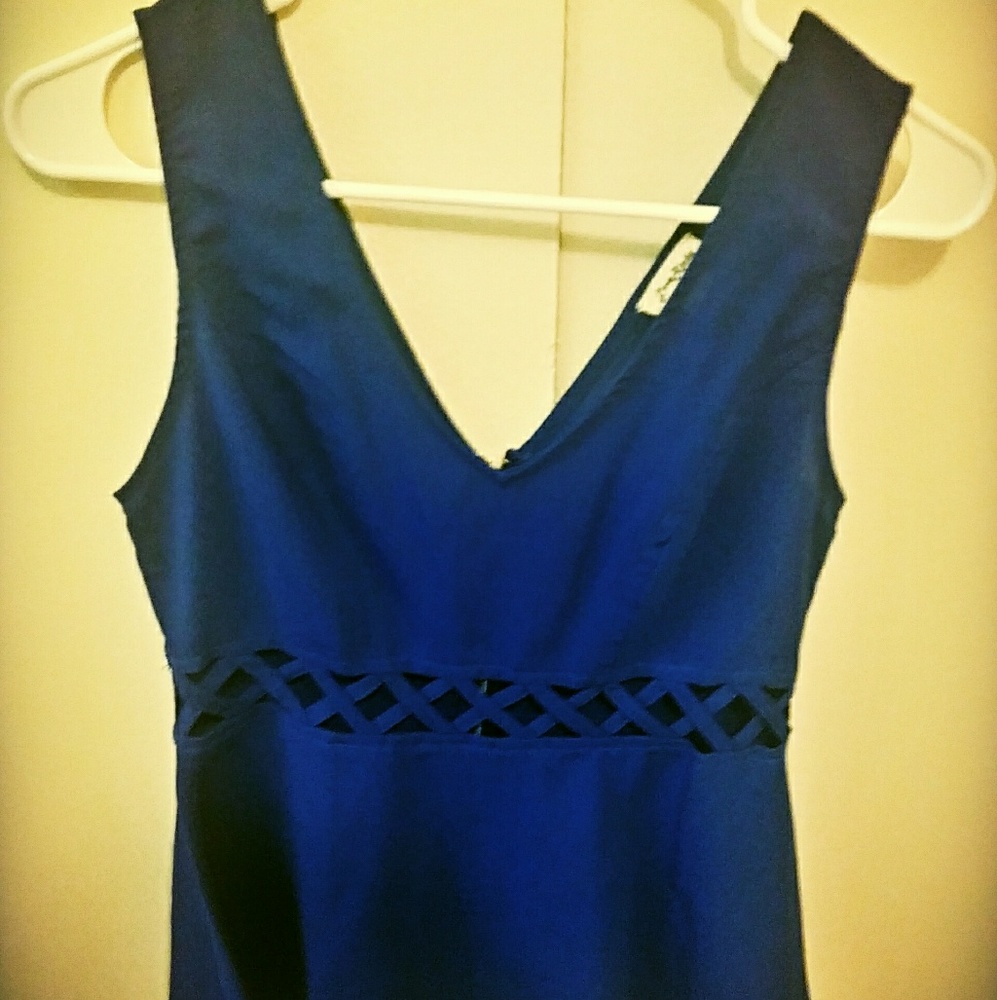 LoveRiche Royal Blue Peplum Top
