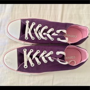 Purple & pink patterned Converse