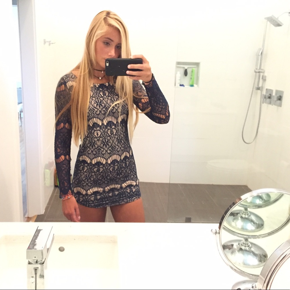 Laced body-con dress
