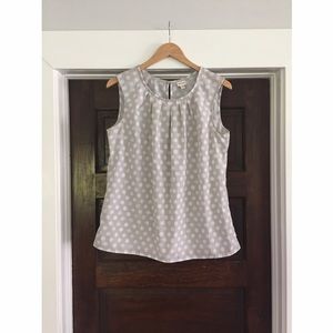 Merona Grey with White Polka Dots Blouse