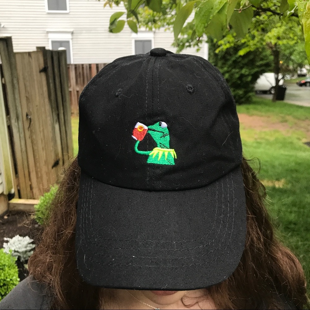 Kermit the Frog Sipping The Tea Dad Hat / Cap