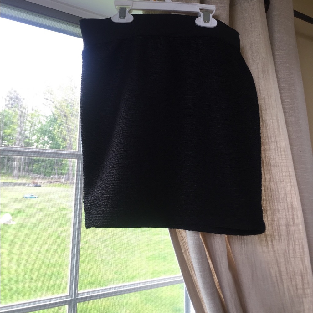 Plain black pencil skirt