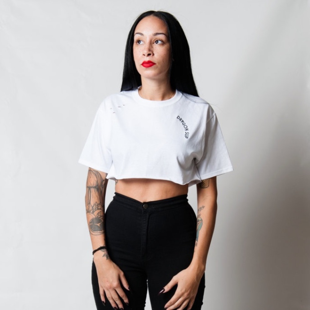 龙SUP White Crop-top