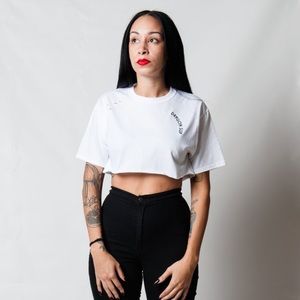 龙SUP White Crop-top