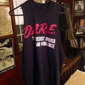 Iconic D.A.R.E. Vintage Shirt with Cut Off Sleeves