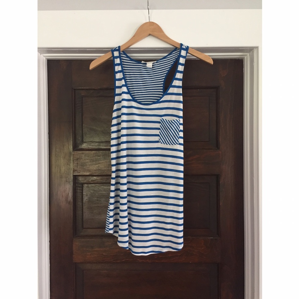 Forever 21 Blue Stripe Tank Top