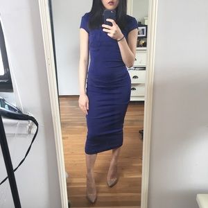 Cobalt blue bodycon dress
