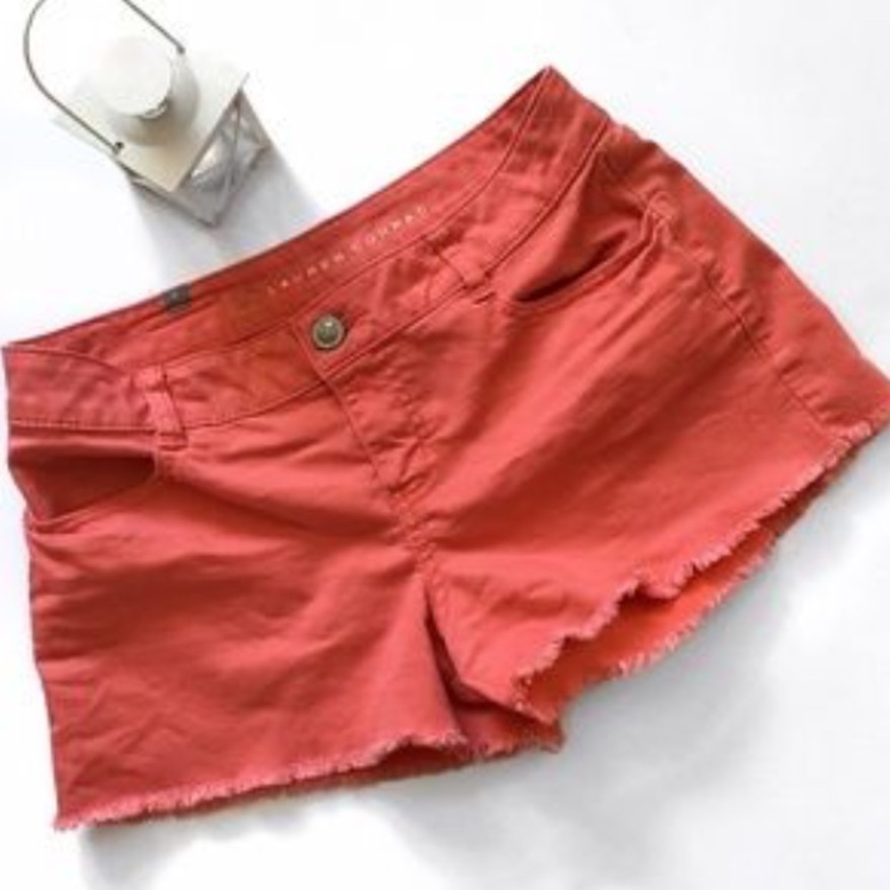 Coral cut off shorts - size 6