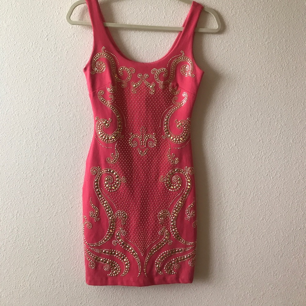 STUNNING BEBE EMBELLISHED DRESS