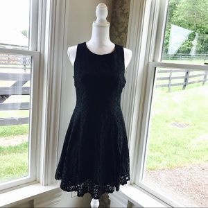 Black Lace Skater Dress