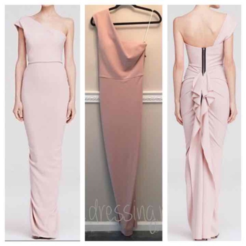 Nicole Bakti One Shoulder Ruffle Dress