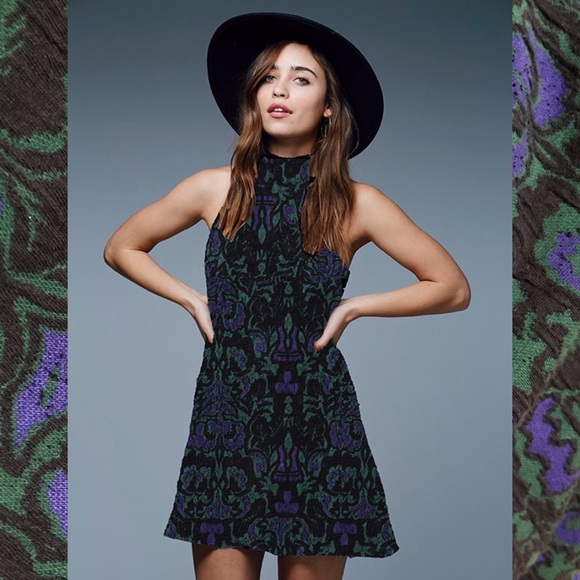 Free People Dresses & Skirts - Free People Amelia Dress Retro Drop Waist Damask