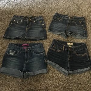 (4) pair girls denim shorts size 10