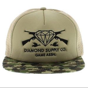 Diamond Supply Co Green Camo Trucker Hat