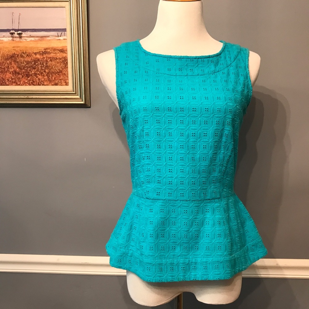 [Kate Spade] Eyelet Peplum Top