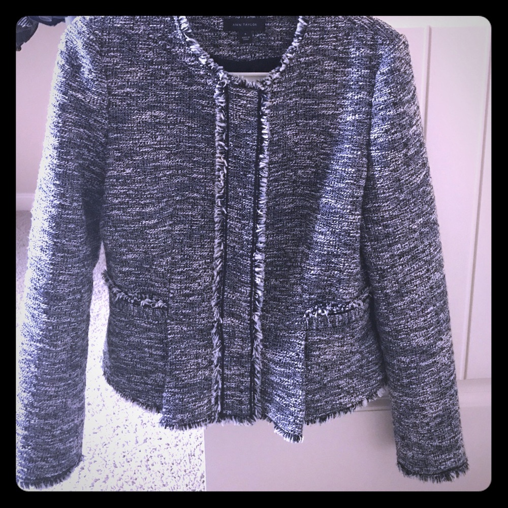 Ann Taylor tweed peplum jacket