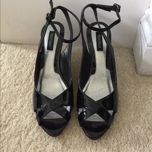 White House Black Market Peep Toe Black Sandal