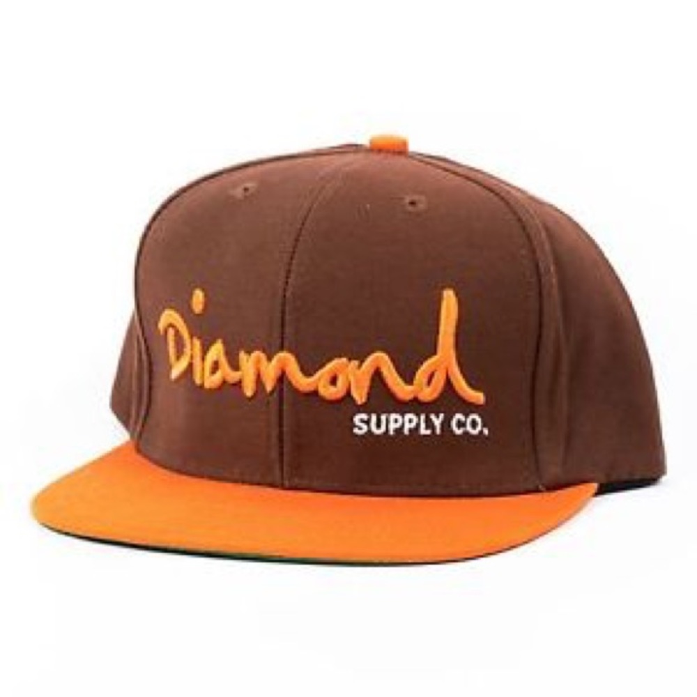 Diamond Supply Co. Snapback hat Brown/Orange
