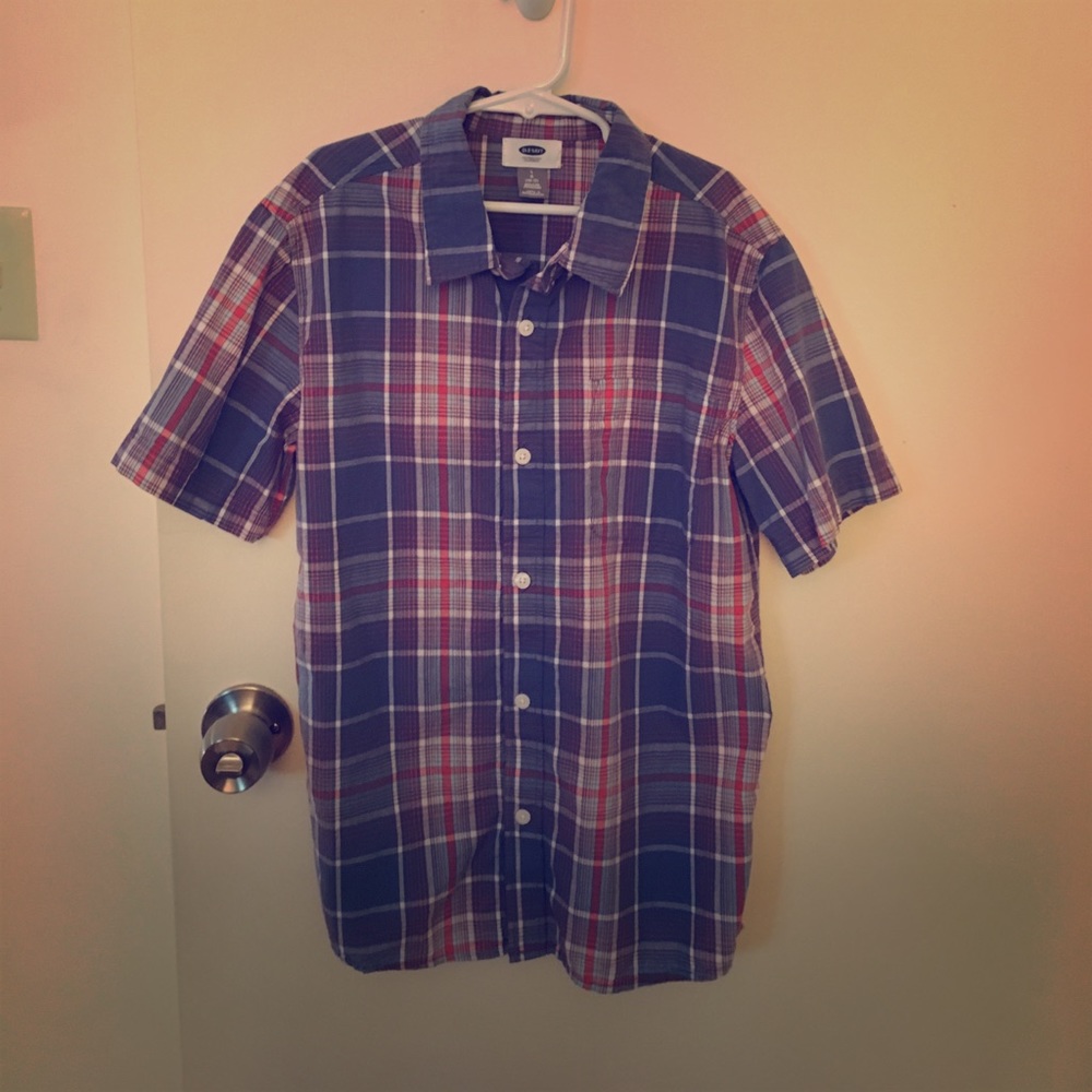 Boys old navy  button down plaid shirt