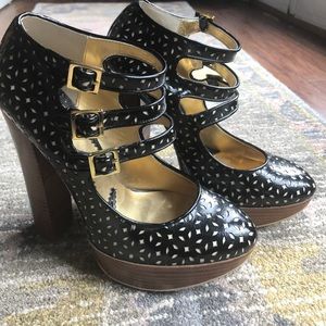 Zinc Pennie Black Buckle Platform Mary-Janes
