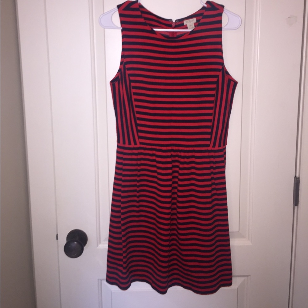 🔺SOLD🔺 J Crew navy & red striped dress size XS