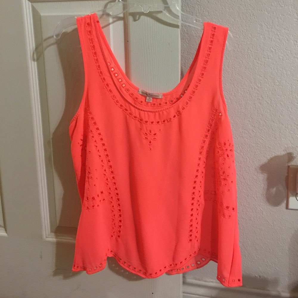 Neon orange tank top