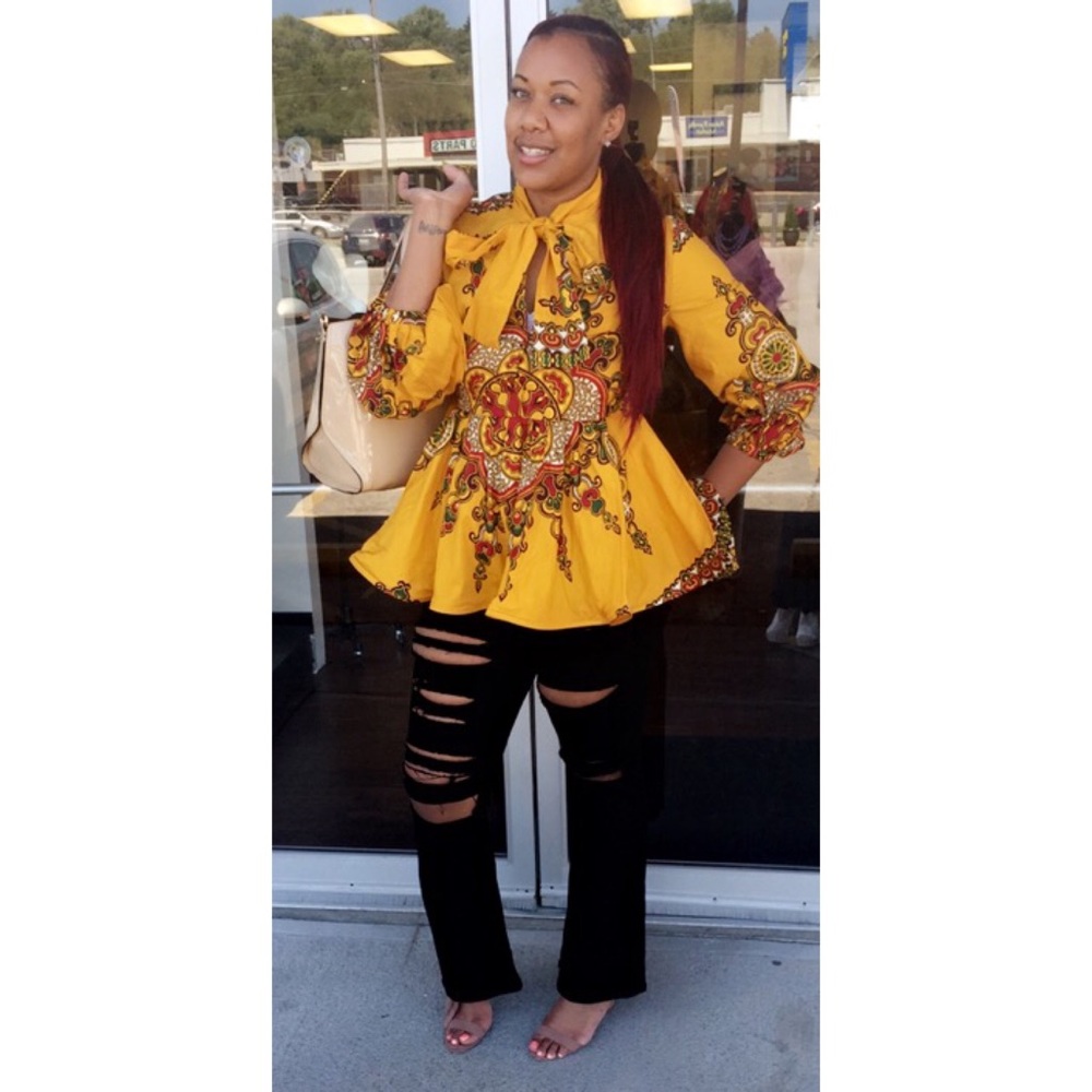 African, dashiki print top!