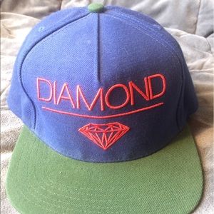 Diamond Supply Co. Blue Red and Green Snapback Hat