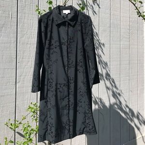 Vintage black floral duster trench 🌷