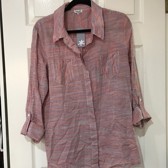 Splendid Pink Capri Henley Shirt - Picture 4 of 7