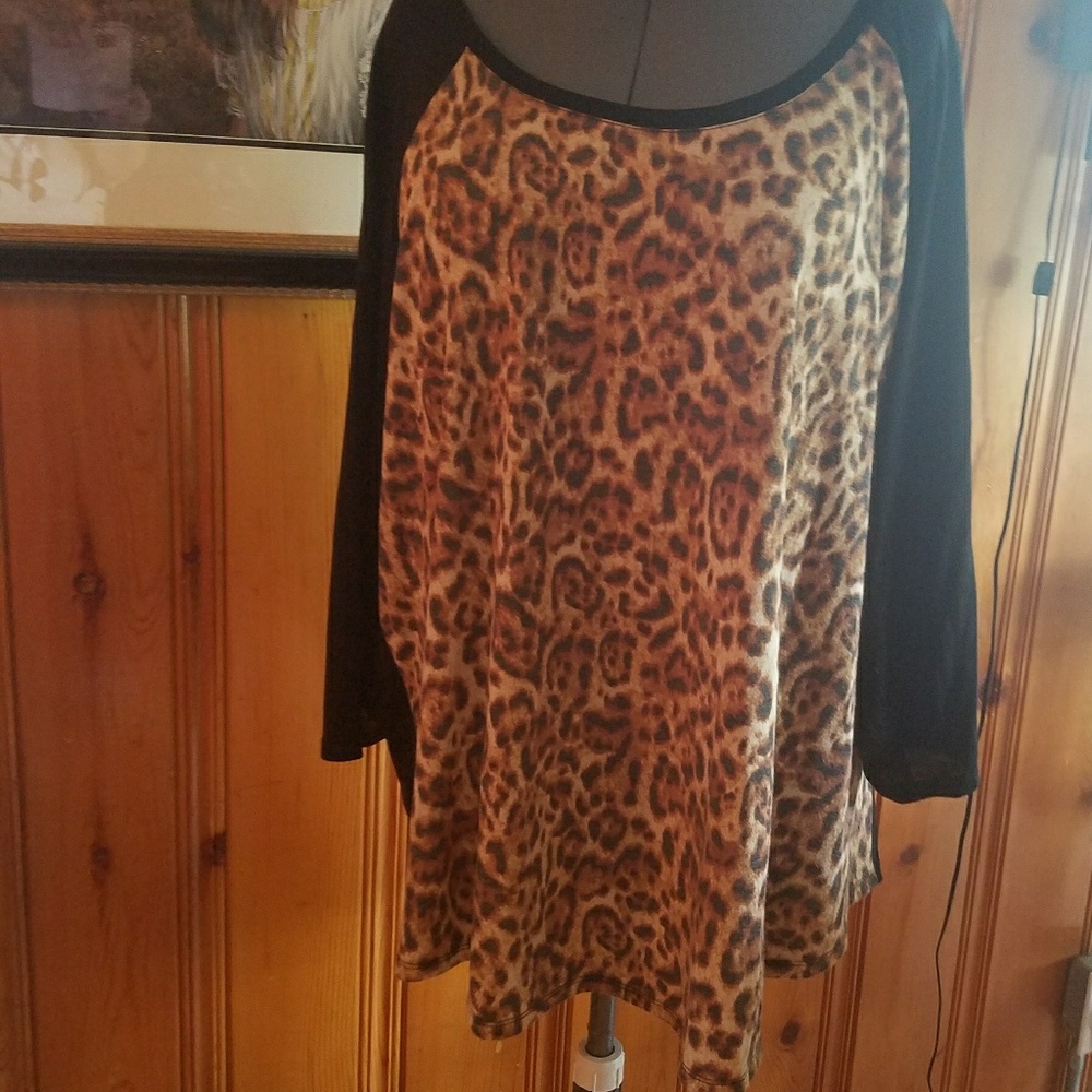 Torrid 5 Half-Cheetah Black Baseball Shirt!