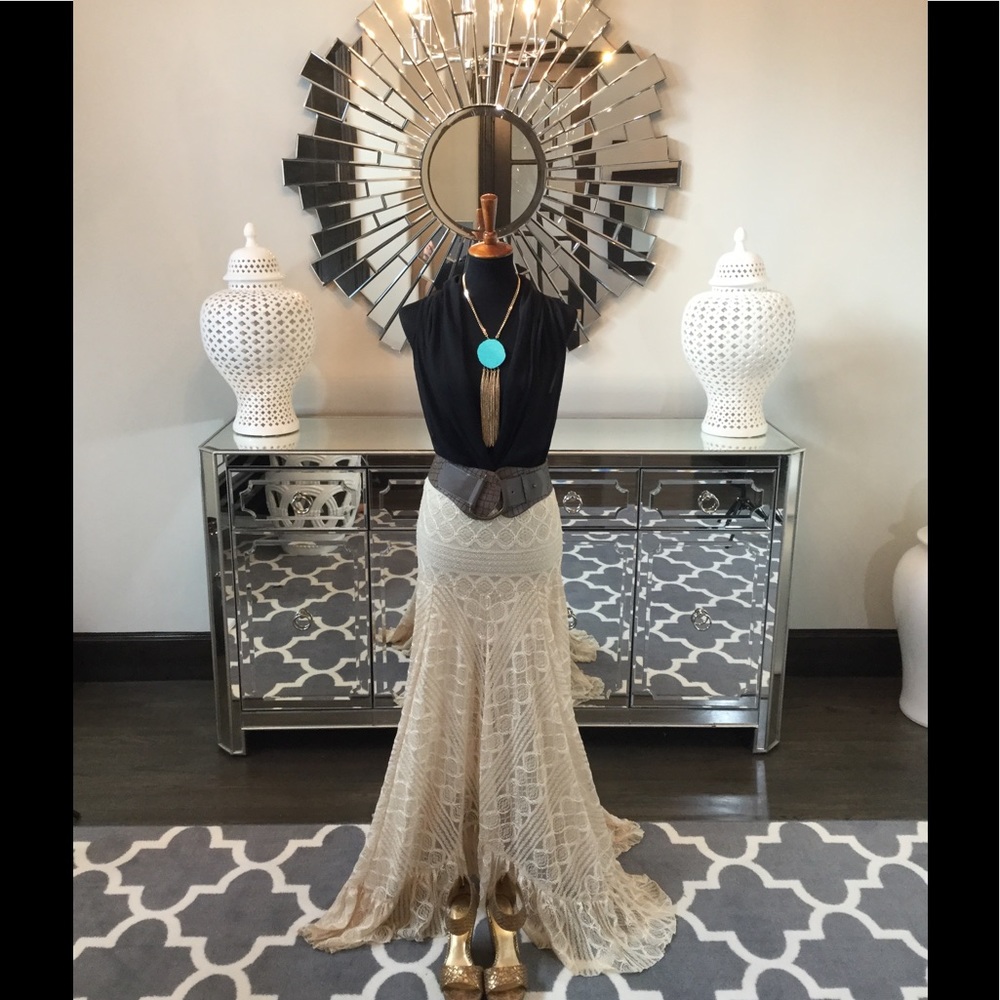 Free People Lace Maxi Skirt