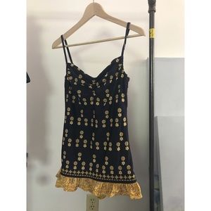 Juicy Couture Swim OnePiece Navy Yellow Ruffle L