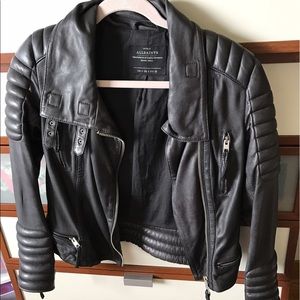 Leather moto jacket all saints size 0