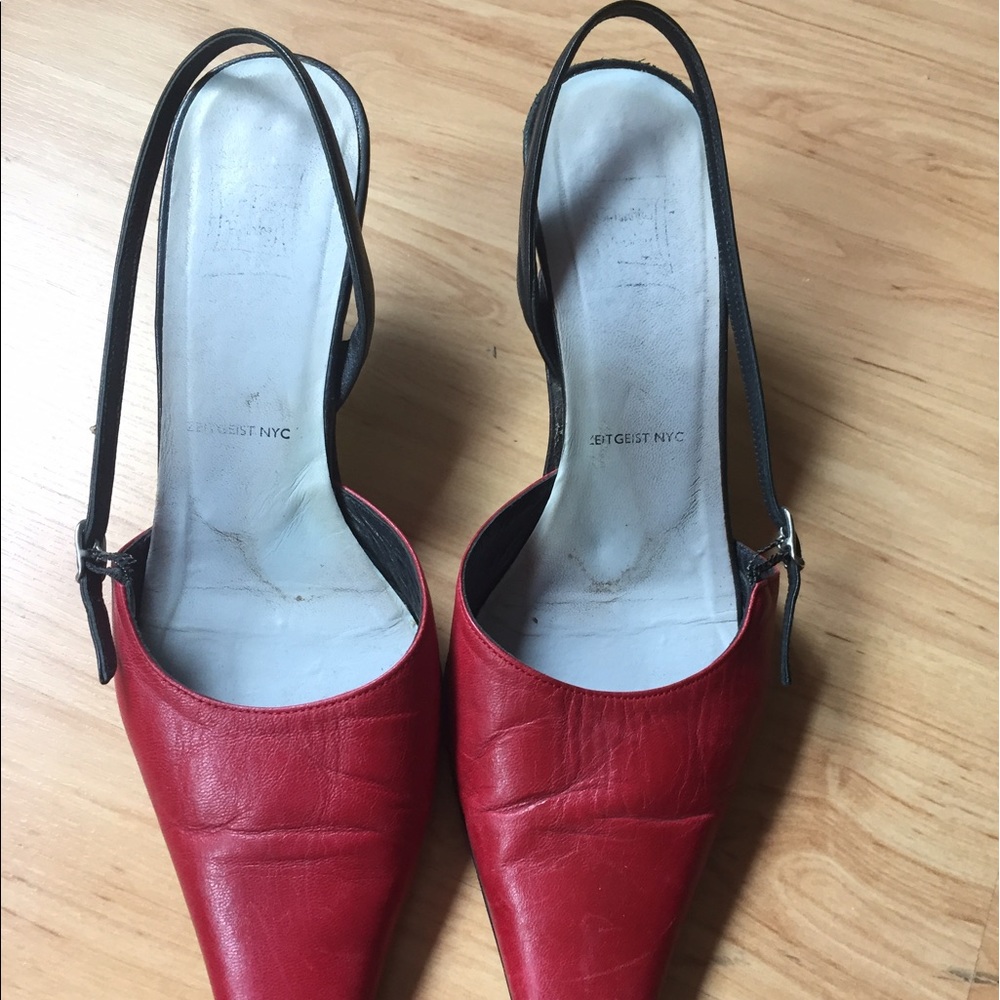 Cynthia Rowley Red slingback heels - Picture 2 of 4