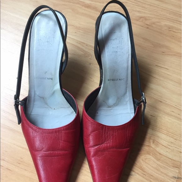 Cynthia Rowley Red slingback heels - Picture 2 of 4