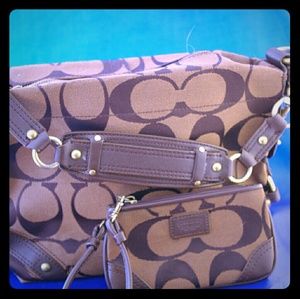 Bareley used Coach bag & Cute Coach coin purse