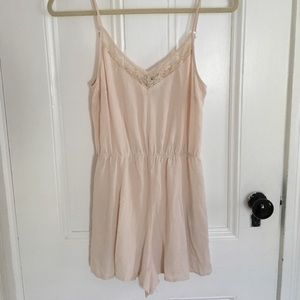 Cream lace romper