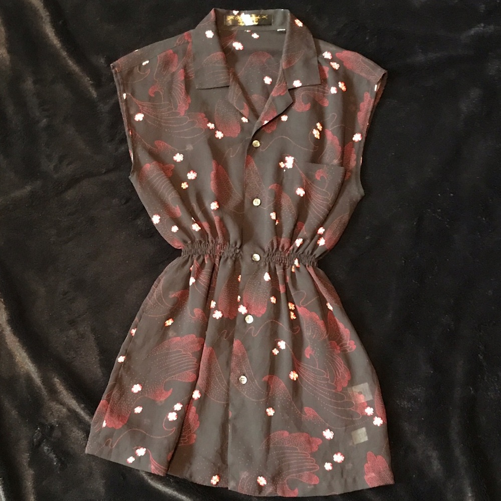 Sheer Button-down Vintage Top