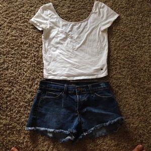 White American Eagle Crop Top
