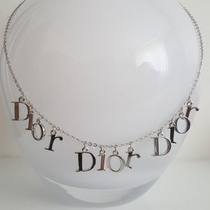 Christian Dior letter charm necklace