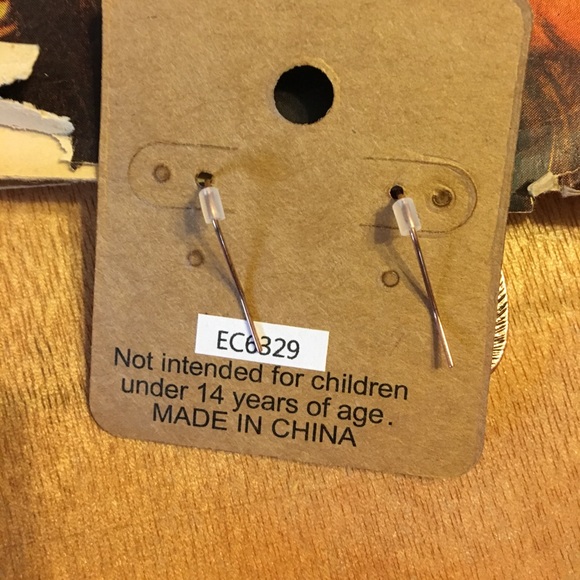 cactus earrings copper tone cactuses pierced ears - Picture 3 of 3