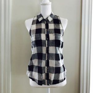 Black and White Plaid Tank Top