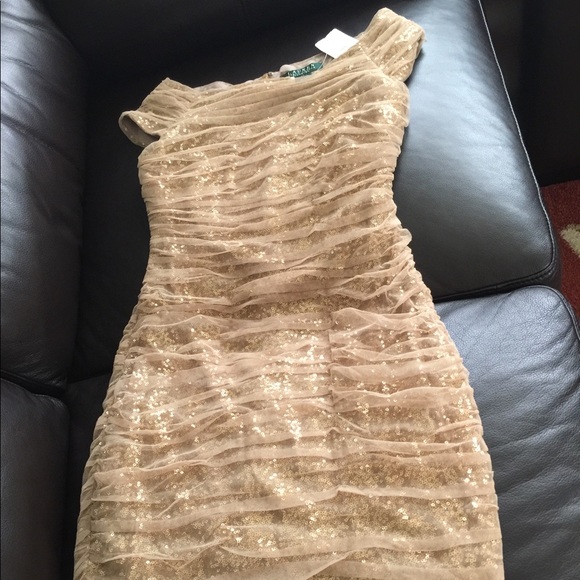 Ralph Lauren Gold Sequin Dress - Picture 1 of 4