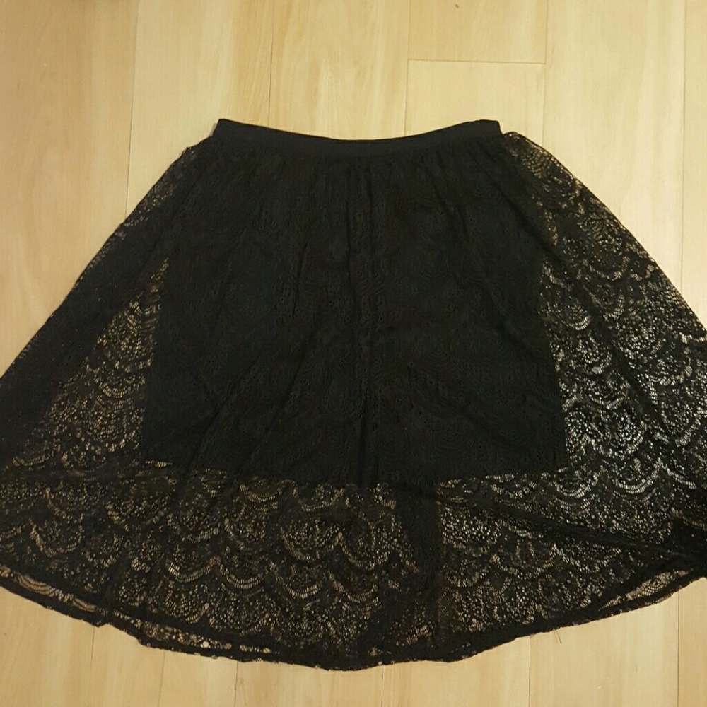 Black lace skirt