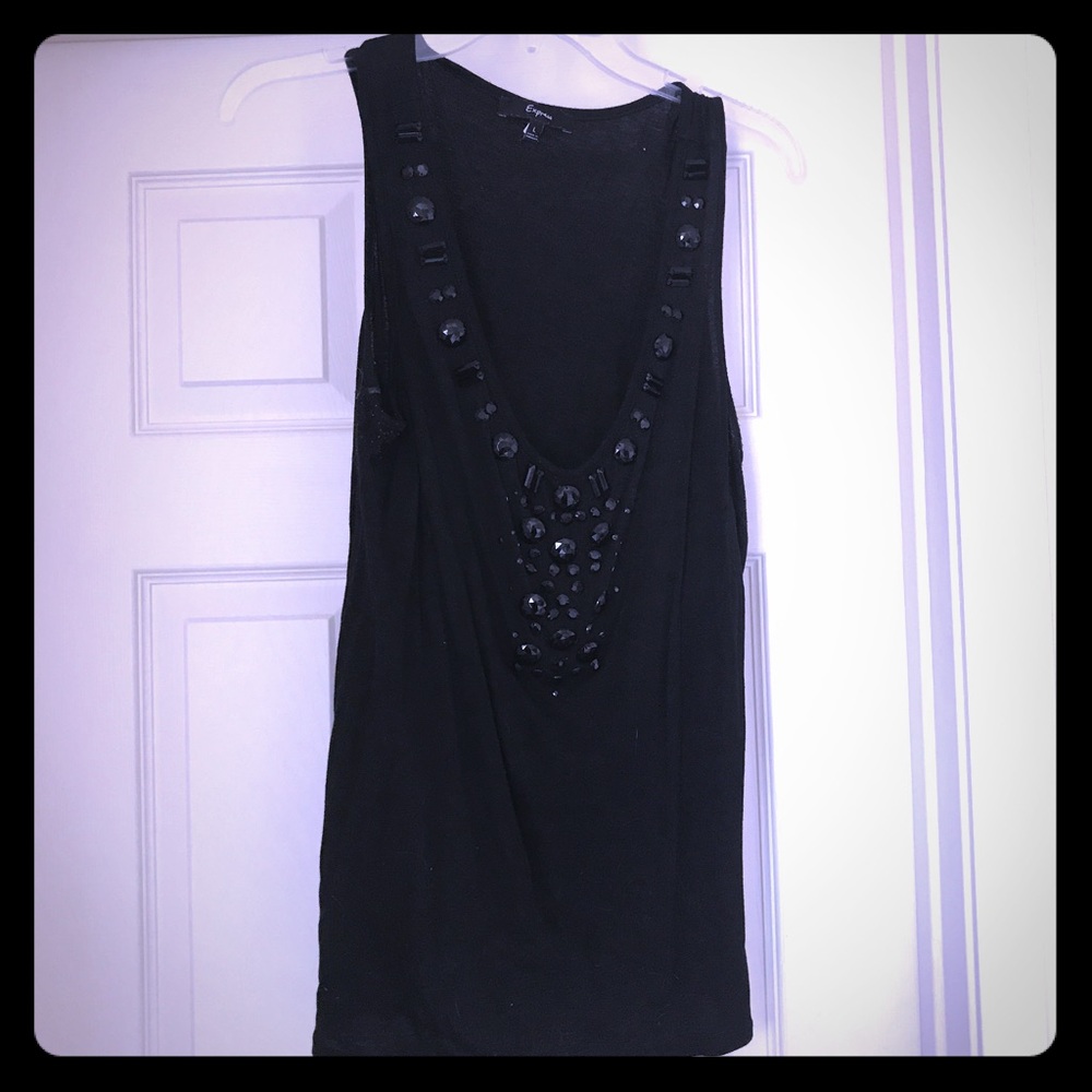 Black jewel tank top size LARGE