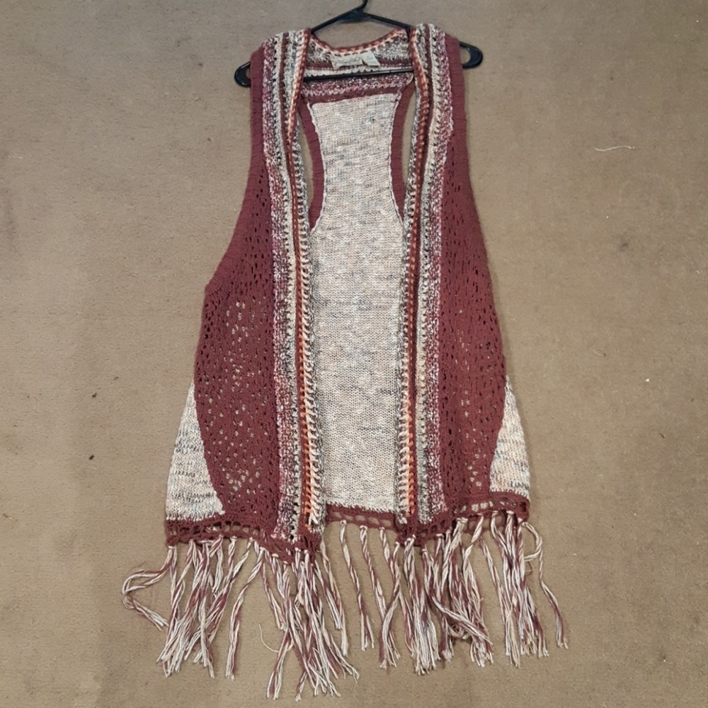 Boho style long vest