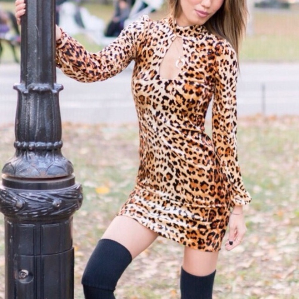 Urban outfitters leopard mini dress L