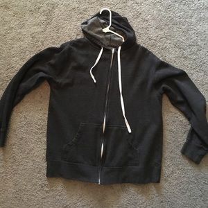 Zip up dark grey hoodie
